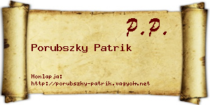 Porubszky Patrik névjegykártya